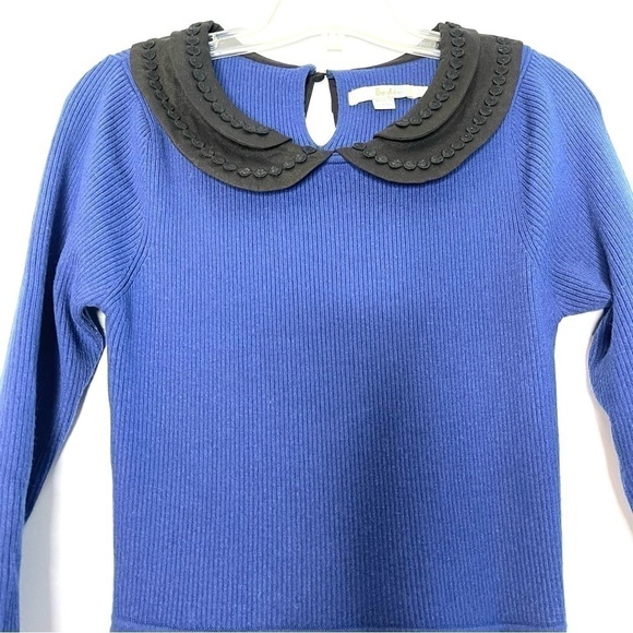Boden Royal Blue Peter Pan Collared Wool Blend Sweater Dress US 10 - Picture 3 of 7